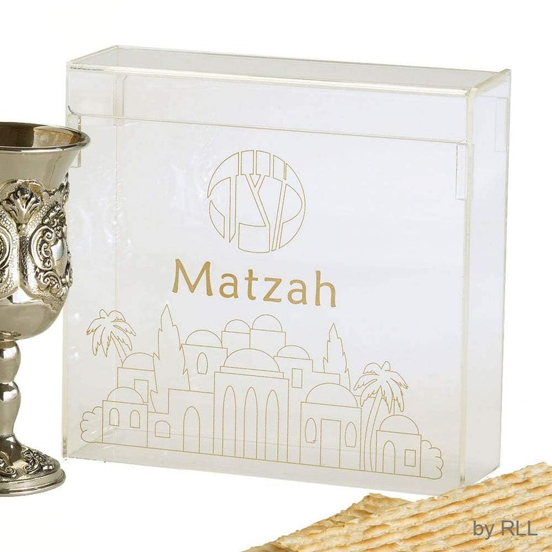 Rite Lite Passover Acrylic Flip Top Matzah Box Decor For Pesach/ Pesach Seder (1 Pack) - Image 1